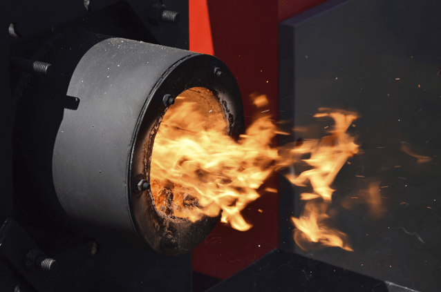 Maschine während des Verbrennungsprozesses